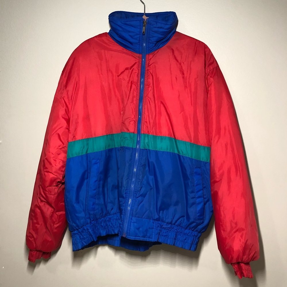 Vintage Cortina Puffer Tri-Colored Winter Jacket